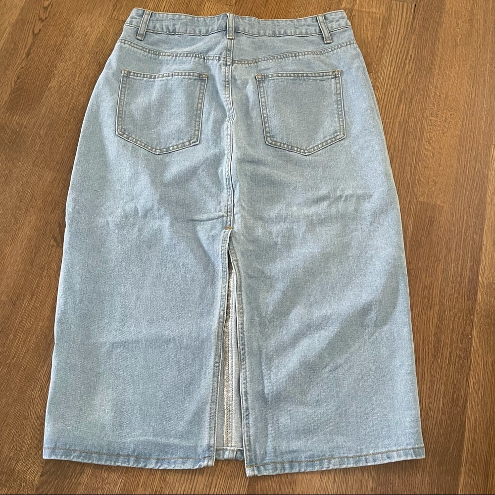Shein Long Denim Skirt - Picture 3 of 7